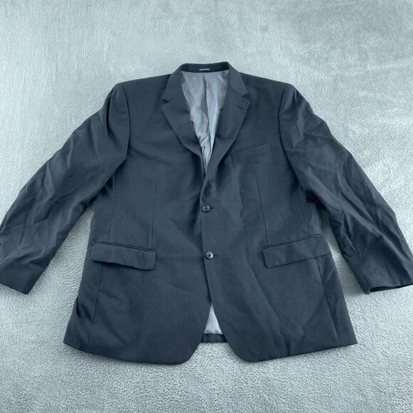 JOS. A. Bank 1905 Custom Made Mens Black Wool Blazer Jacket Size 48L 3722 - Picture 1 of 10